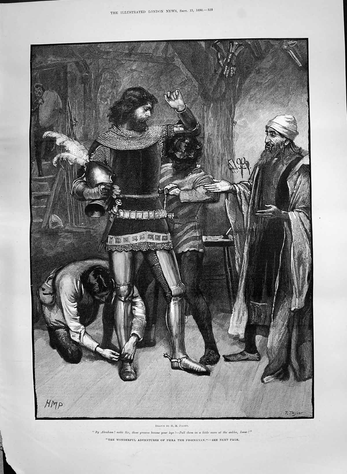 Antique Old Print 1890 Adventures Phra Phoenician Abraham Noble Isaac Taylor