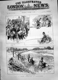 Old Print 1890 Fishing Competition Lincolnshire River Scene Anglers Sport 19th