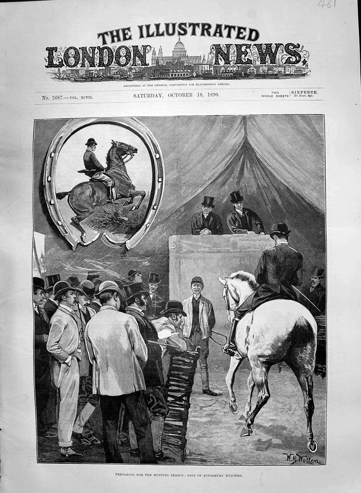 Old 1890 Sale Horses Kingsbury Hunters Preparing Hunting Season Wolle Victorian