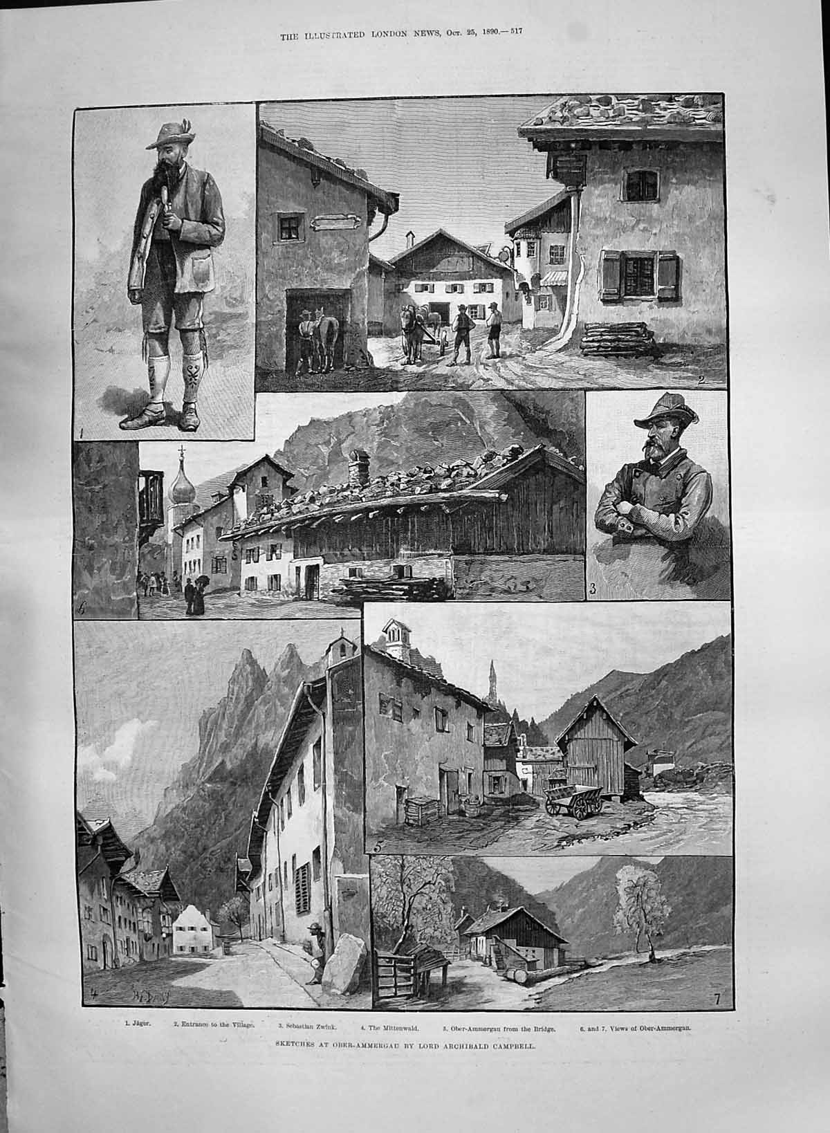Old 1890 Ober-Ammergau Jager Mittenwald Sebastian Zwink English Churc Victorian