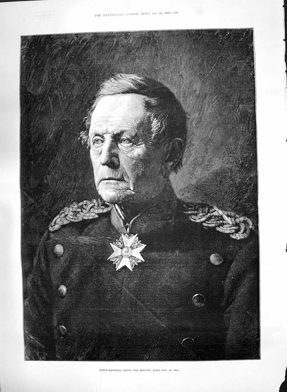 Old 1890 Field-Marshal Count Von Moltke Cricket India Sport Cavalry O Victorian