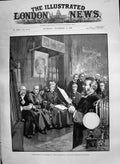 Antique Print 1890 Presentation Address Cardinal Manning Jewish Community E