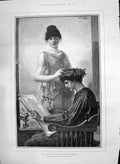 Antique Print 1890 Fame Crowning Art George Von Hoesslin Hanfstaengl Munich