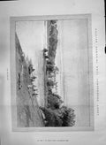 Antique Print 1890 Combermere Abbey England Mansion House Lake Architecture