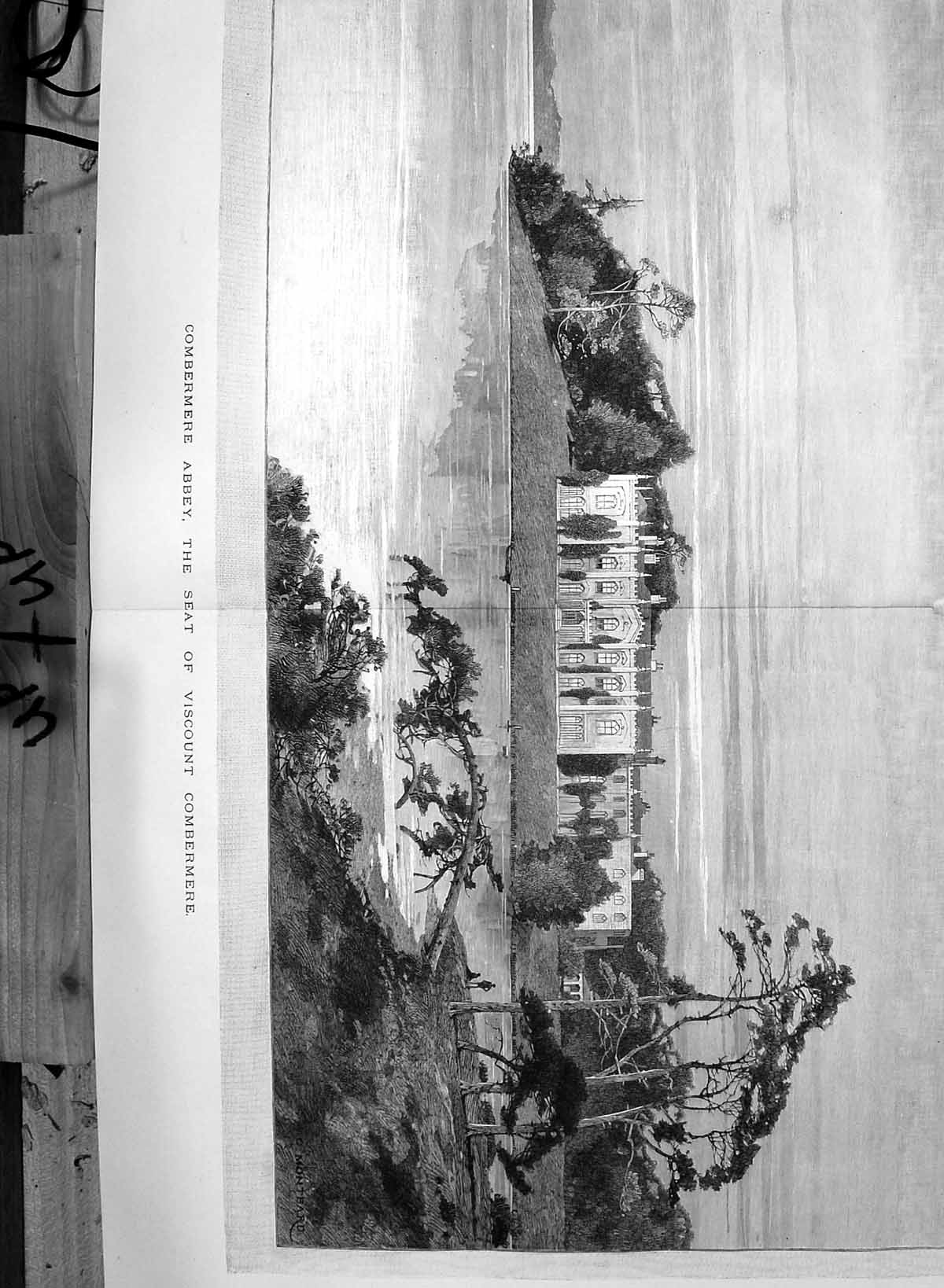 Old 1890 England Combermere Abbey Viscount Mansion House Architecture 19th