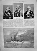 Old Sheriff Harris Mayor London Savory Farmer 1890 American Navy Ship Victorian