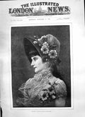Old Antique Print 1890 Portrait Beautiful Women Blanche Eisman-Semenowsky 19th