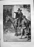 Antique Old Print 1890 Adventures Phra Phoenician Amn Horse Gate Paget Story