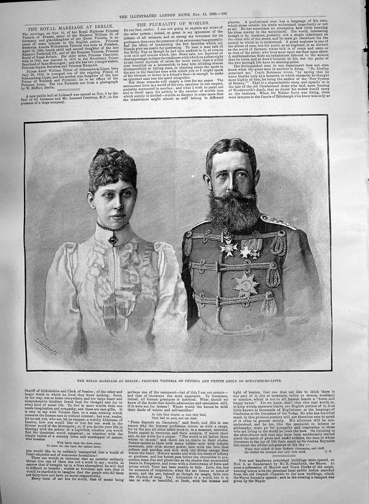 Old 1890 Royal Marriage Berlin Princess Victoria Prussia Prince Schau Victorian