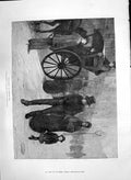 Old Antique Print 1890 Chums Street Transport Horse Coach Theodore Cook 19th