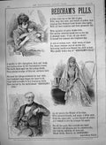 Original Old Antique Print Advertisement Beechams Pills Medicine 1890 Victorian