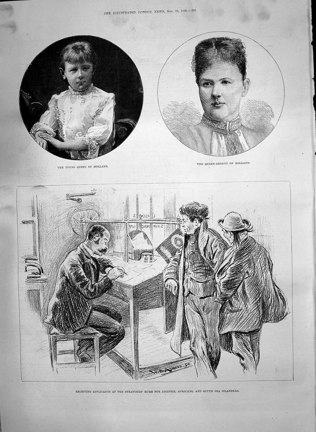 Old 1890 Queen Holland Strangers Home Asiatics South Sea Islanders Af Victorian