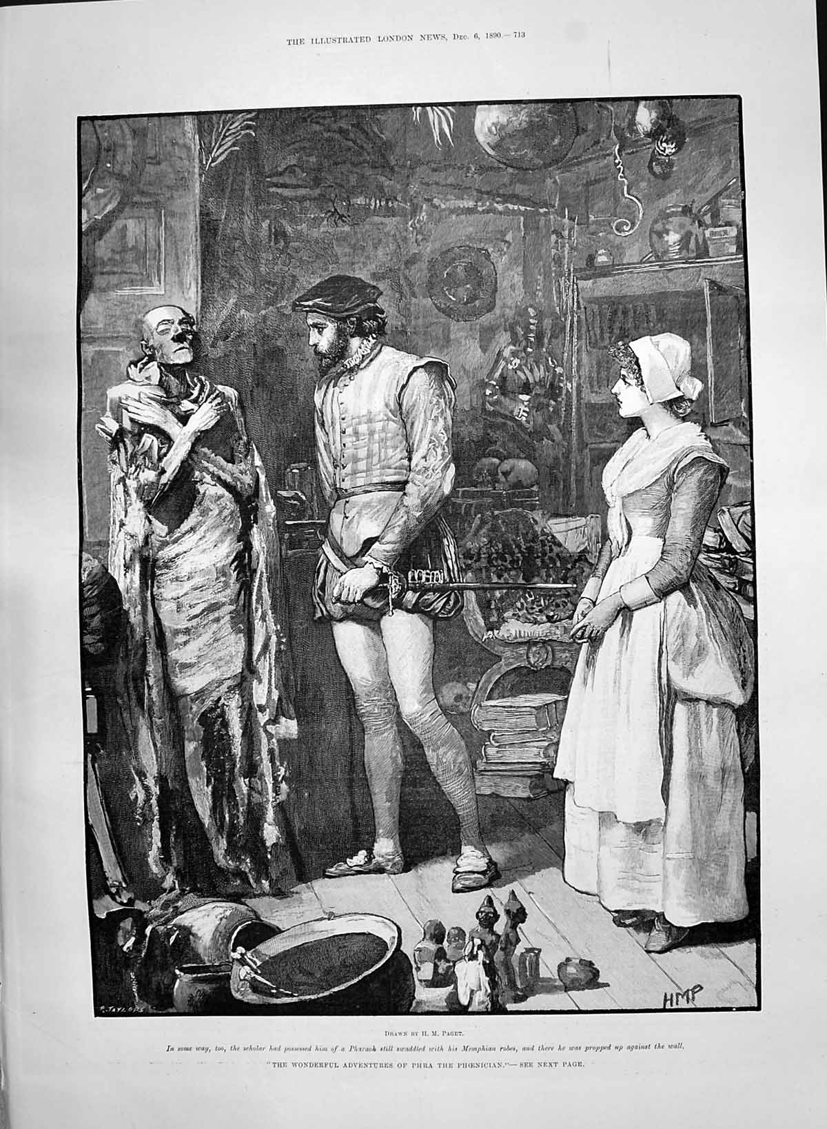 Antique Print 1890 Story Illustration Wonderful Adventures Phra Phoenician 19th
