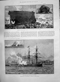 Old 1890 Ship Cleopatra Rio Janeiro Serpent Punto Buey Thomas Graphic Victorian