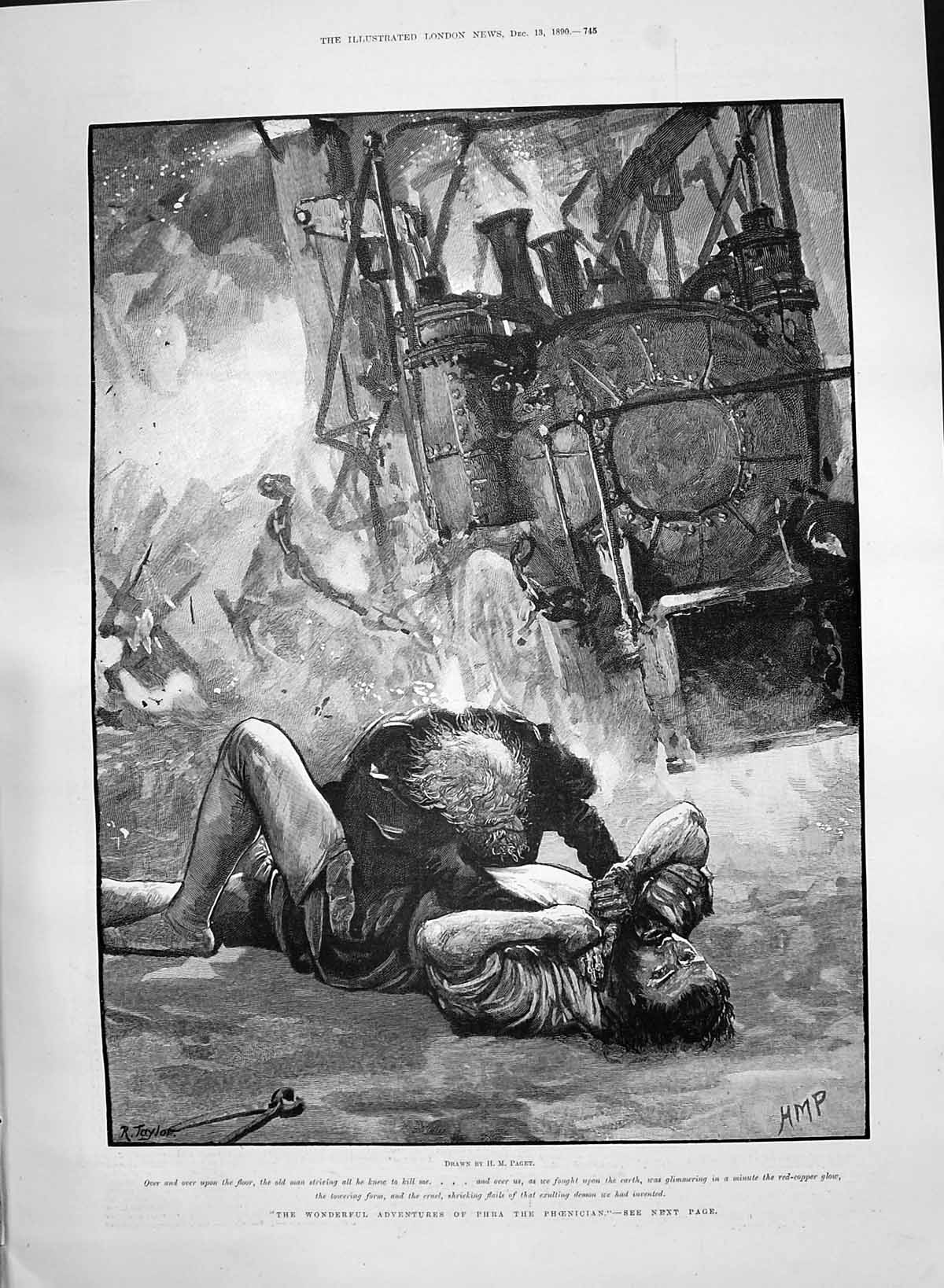 Antique Print 1890 Illustration Story Wonderful Adventures Phra Phoenician 19th