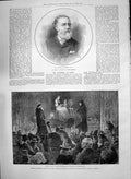 Old Print 1890 Justice Mccarthy Garrick Theatre Faust Teignmouth Peacock 19th