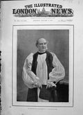 Original Old Antique Print 1891 Portrait Rev. William Thomson Archbishop York
