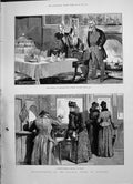 Old 1891 Railway Strike Scotland Passengers Ticket Office Latey Charl Victorian