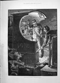 Old Print 1891 New Year Scotland Railway Engine Drivers Discussing Strike 19th