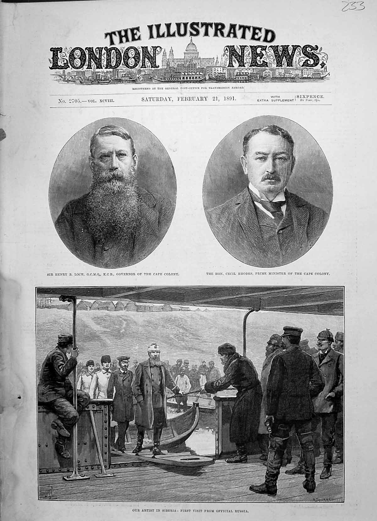 Old 1891 Henry Loch Cape Colony Cecil Rhodes Siberia Official Russia Victorian
