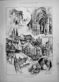 Old 1891 Chartres Cathedral Ola Court Guillaume Ambulatory Architectu Victorian