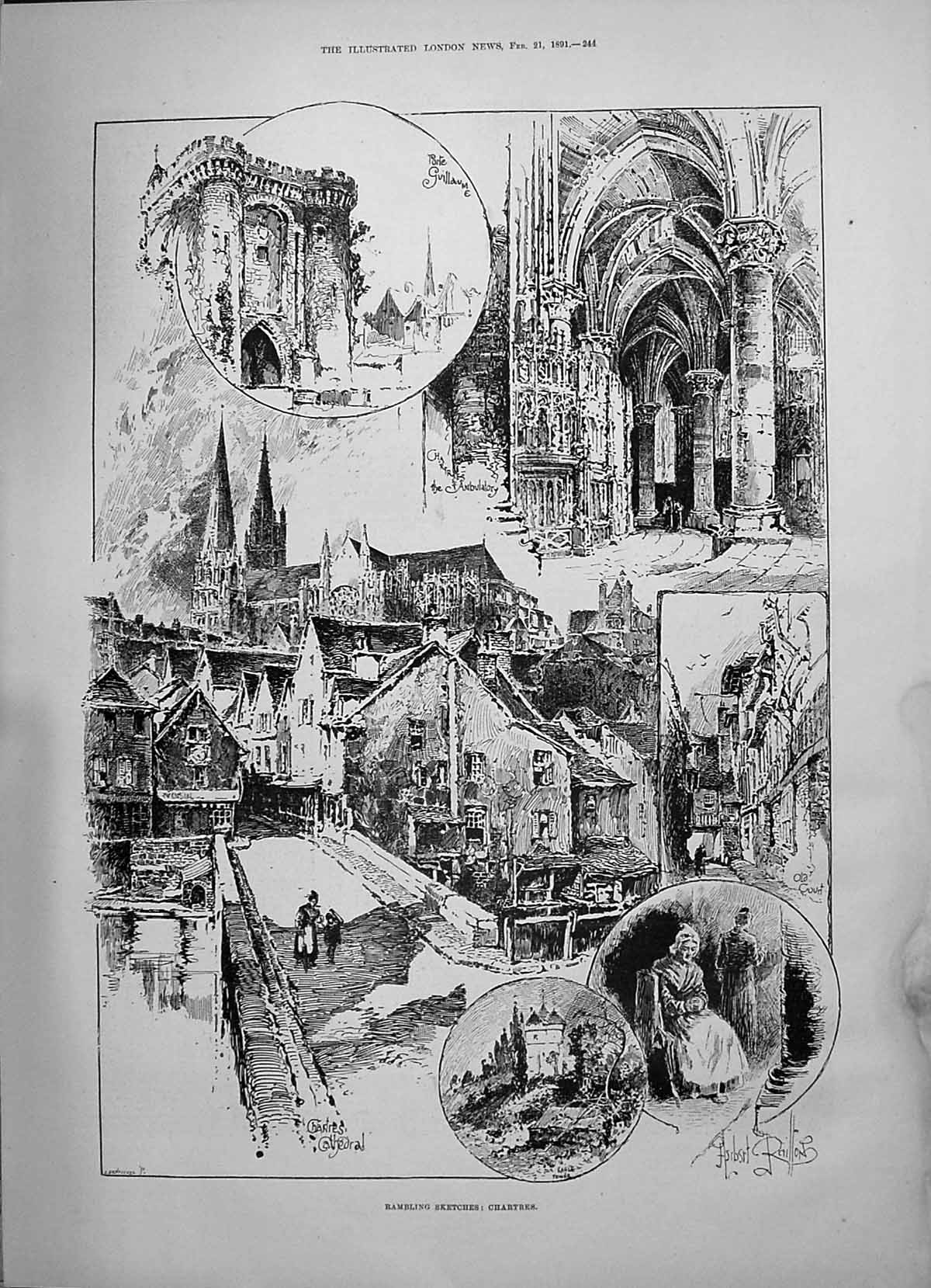 Old 1891 Chartres Cathedral Ola Court Guillaume Ambulatory Architectu Victorian