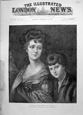 Antique Old Print 1891 Eliza Anne Linley Mrs Sheridan Brother Gainsborough 19th