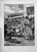 Old Print 1891 Indian Bazaar Riches Poverty Beggars Rich People Woodvill 19th