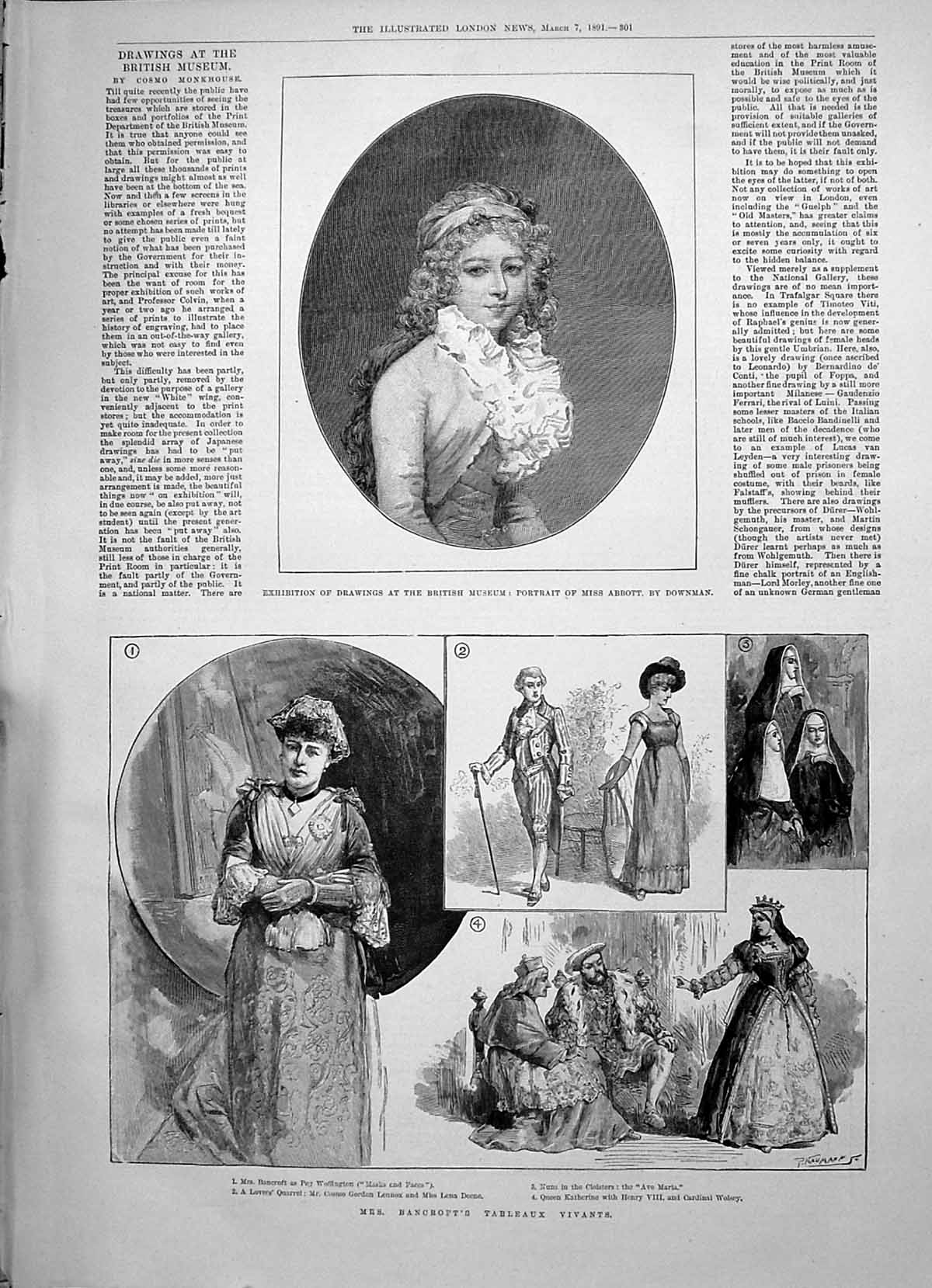 Old Abbott 1891 Bancroft Tableaux Vivants Lennox Ave Maria Statue Wes Victorian