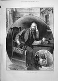 Antique Old Print 1891 Portrait Mr Henry Arthur Jones Dramatic Author Wilson