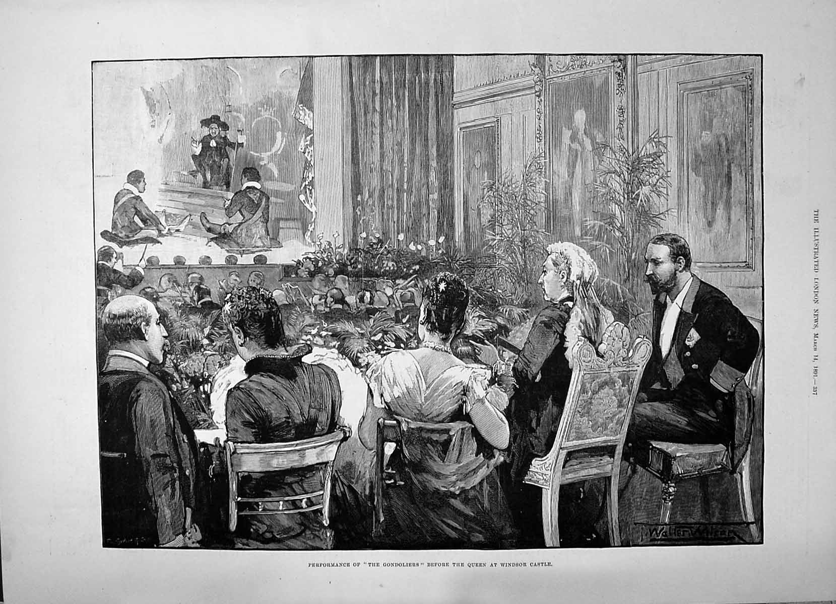 Old 1891 Performance Gondoliers Queen Windsor Castle London Entertain Victorian
