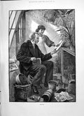 Old Print 1891 Seedtime Little Girl Man Gardener Greenhouse Charles Lamb 19th