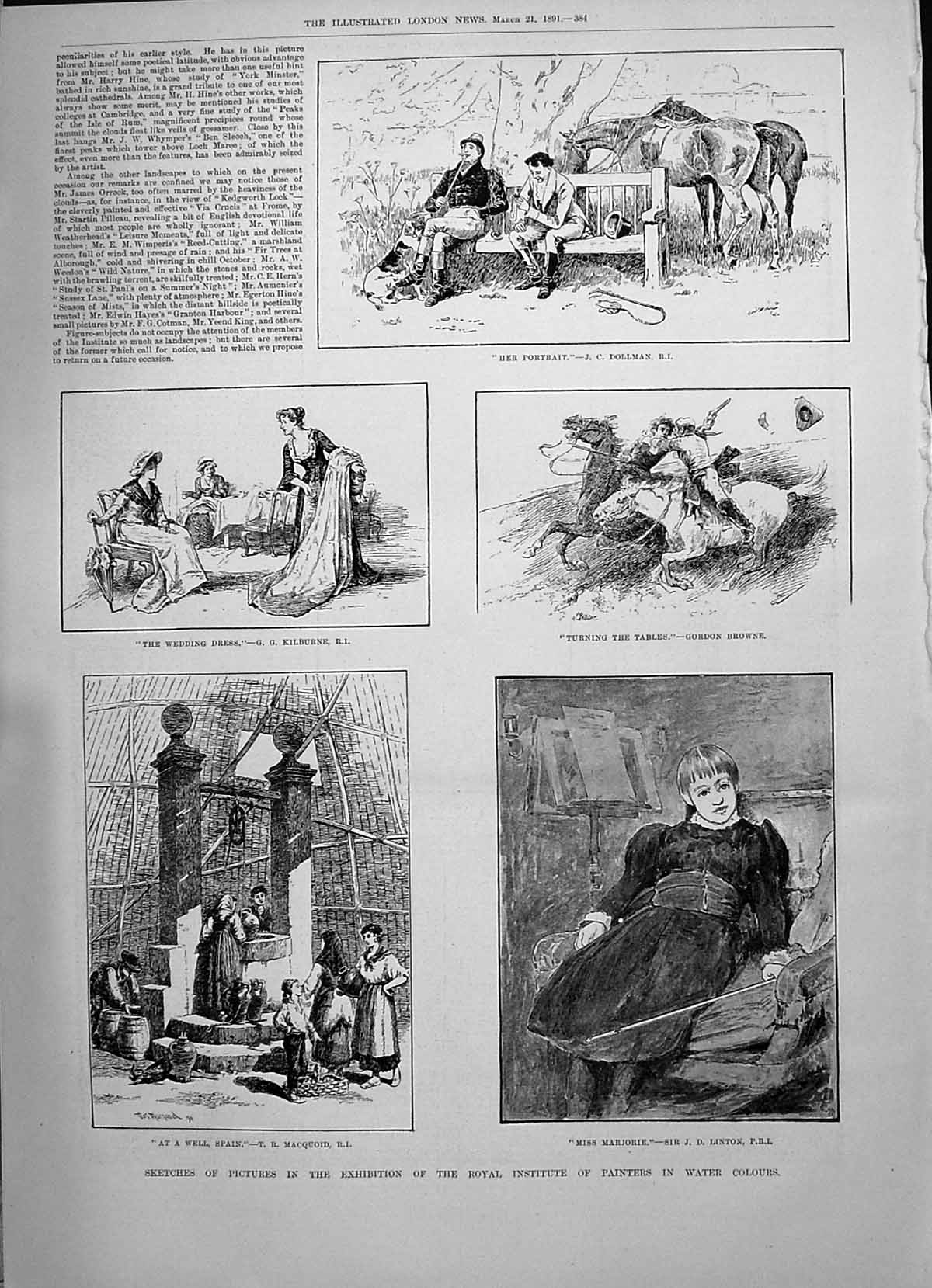 Old 1891 Royal Institute Painters Miss Marjorie Well Spain Wedding Dr Victorian