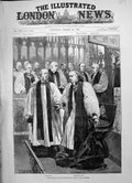 Original Old Antique Print 1891 Installation Archbishop York Minster Dead 19th