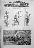 Old 1891 Manipore Warrior Musician Reception Czarevitch Colombo Ceylo Victorian