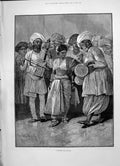 Antique Print 1891 Nautch Girl Dancing Woodville Portrait Miss Mary Wilkins