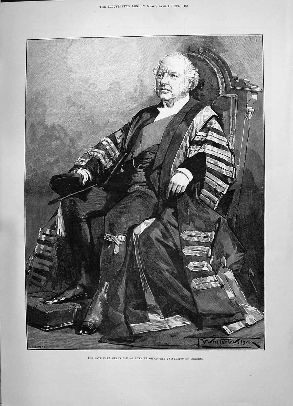 Old 1891 Earl Granville Chancellor University London Barnum Ravogli S Victorian