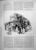 Antique Print 1891 Palm Sunday Scene Grasse Church Exterior Mass Cathedral 19th