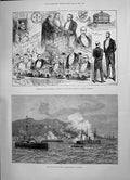 Old 1891 Civil War Chile Ships Iquique Banquet Grimsby Yarborough Ben Victorian