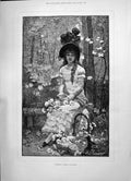 Old 1891 Flowers Beautiful Girl Toudouze Piccadilly Verona Gilbert Th Victorian