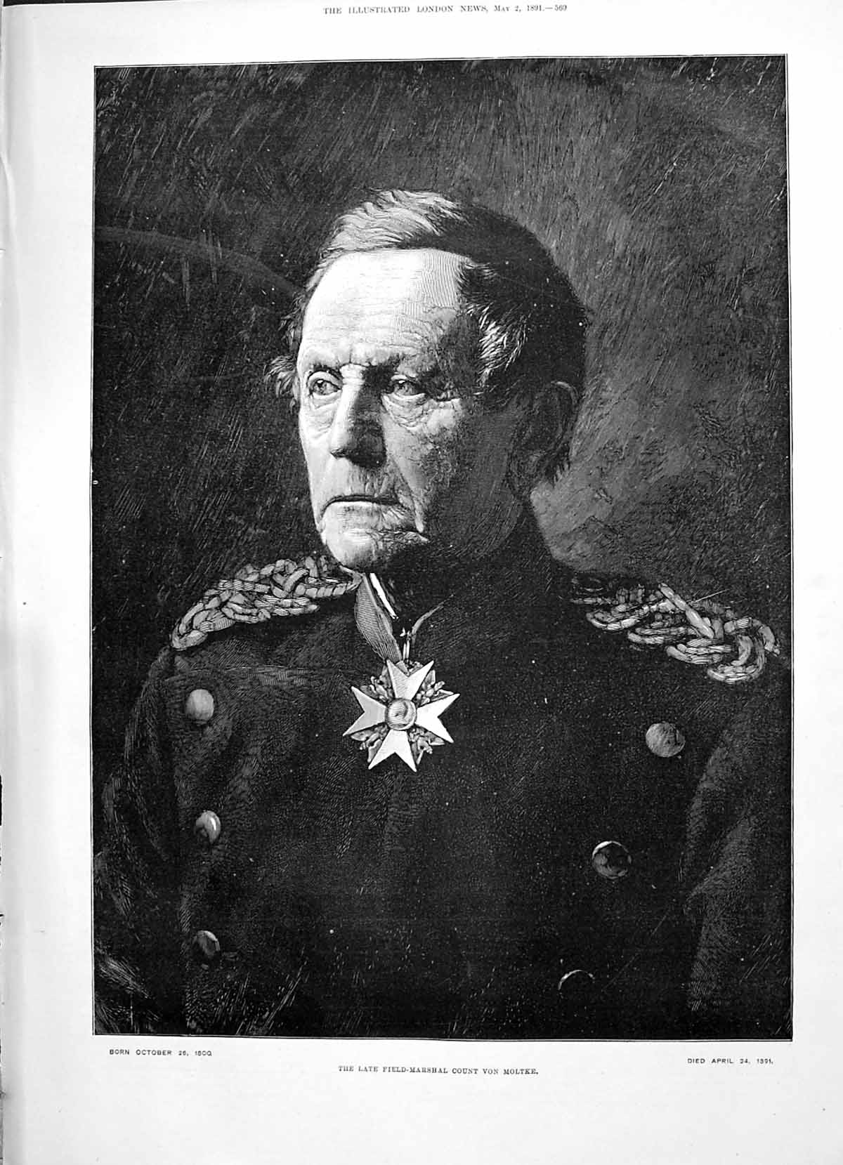 Old 1891 Field-Marshal Count Von Moltke Yumoto Japan Coventry Art All Victorian