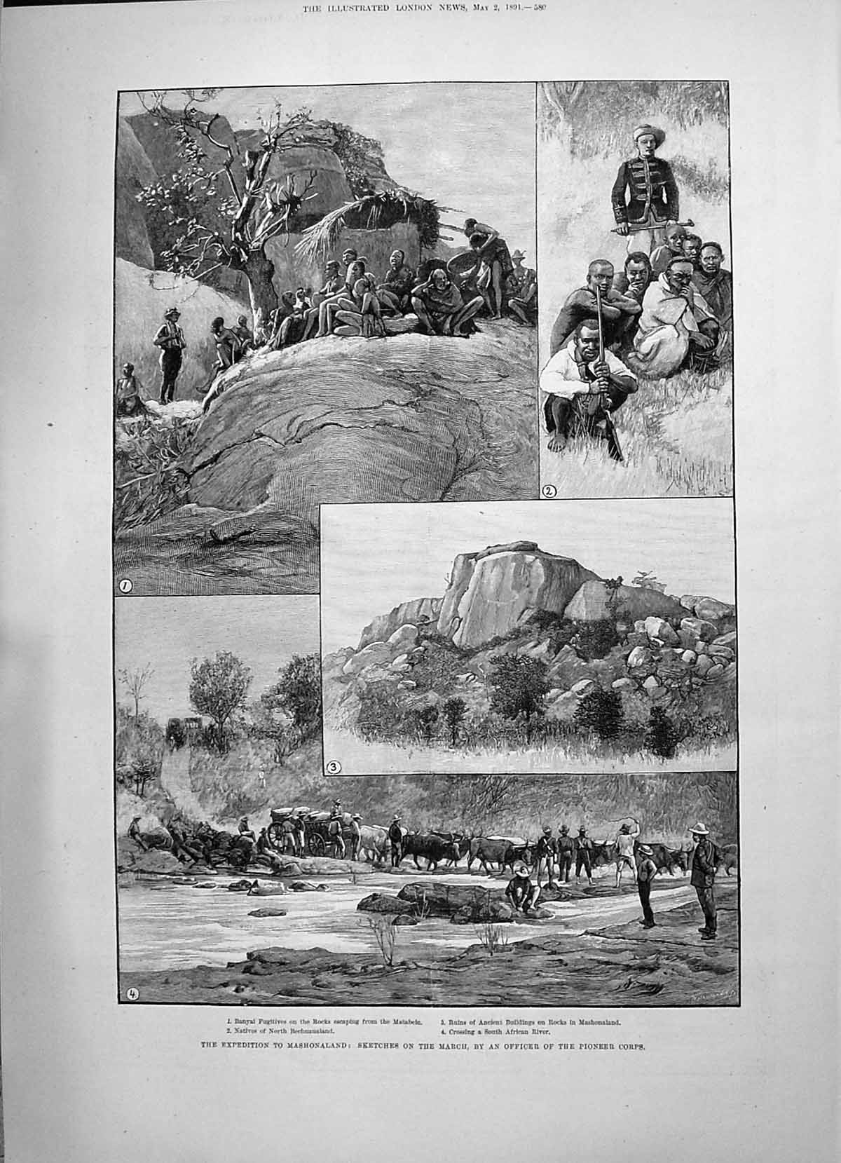 Old 1891 Mashonaland Pioneer Corps Banyai Bechuanaland Grasse Butcher Victorian