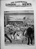 Old 1891 French English Seamen Assisting Stranded French Cruiser Navy Victorian