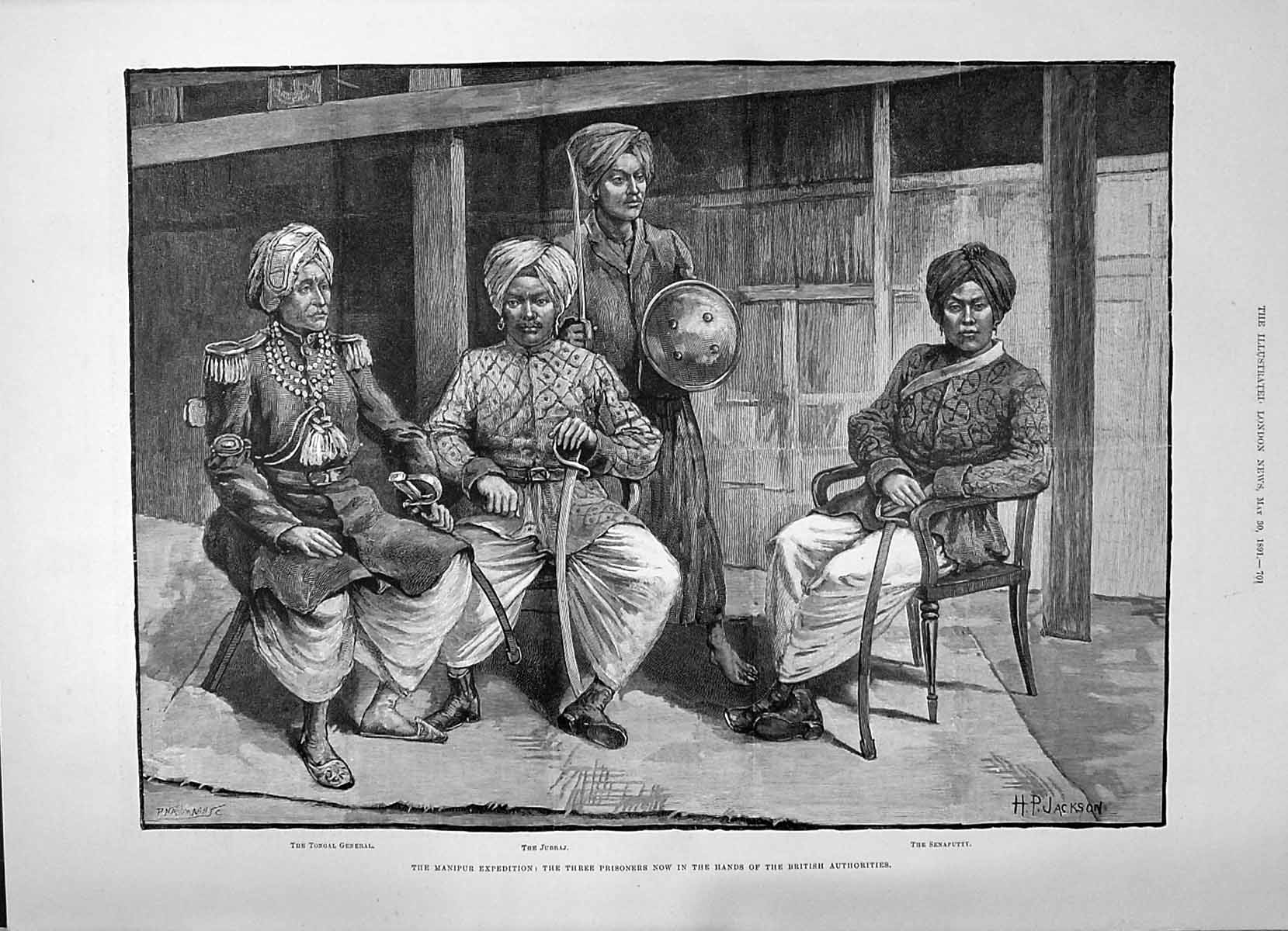 Old 1891 Manipur Expedition Prisoners Tongal Jubraj Senaputty British Victorian