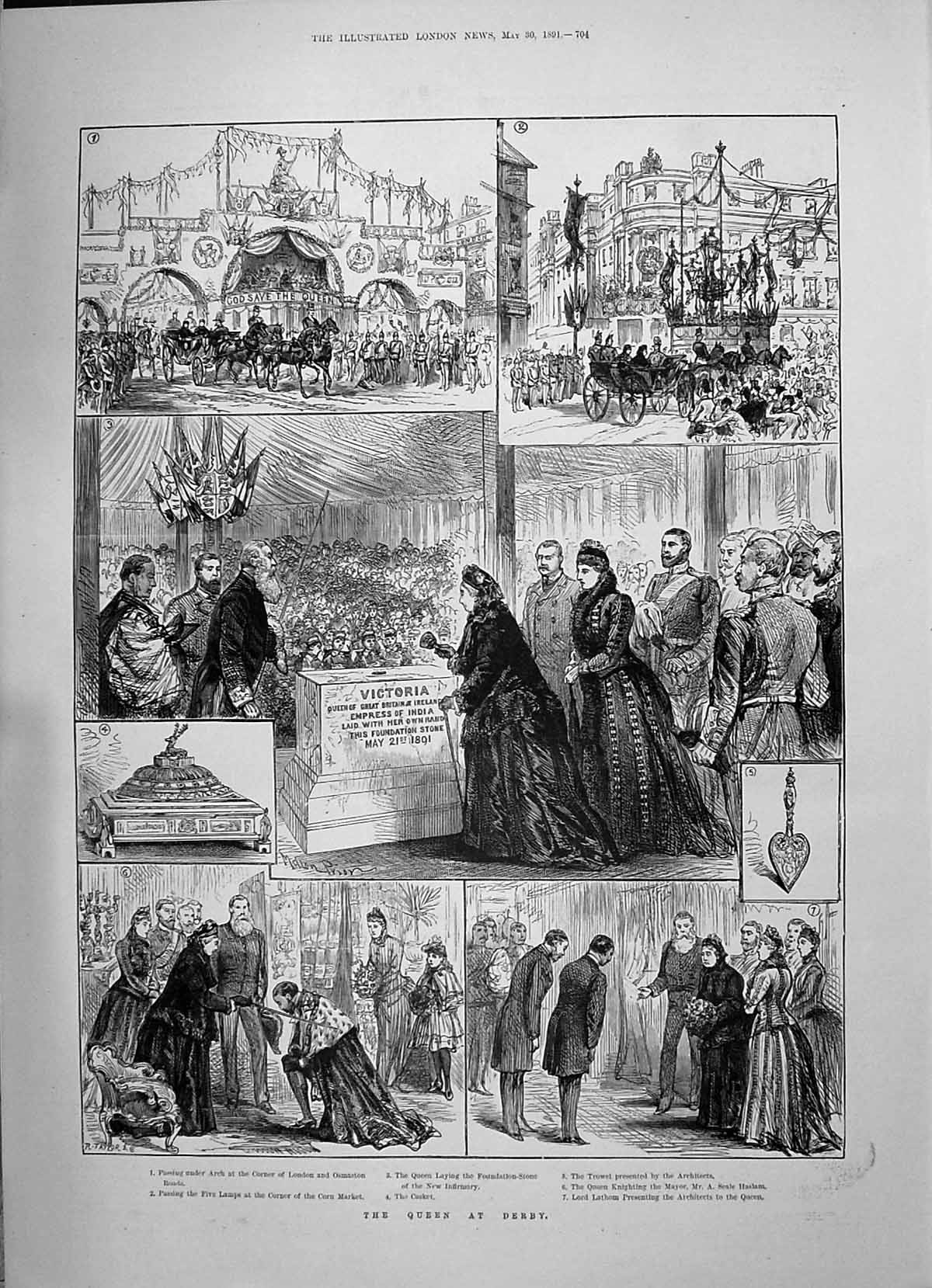 Old 1891 Queen Victoria Derby Mayor Seale Lathom Colquhoun Fowler Ulm Victorian