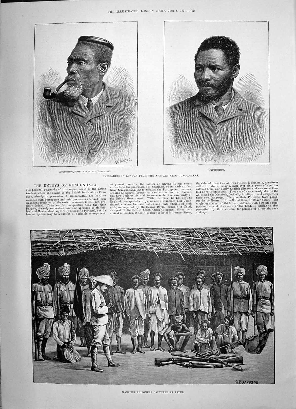 Old 1891 Emissaries Africa Hulunmato Umfetinteni Manipur Prisoners Go Victorian