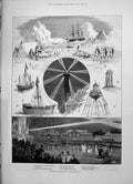 Old 1891 Naval Exhibition Ship Investigator Goodwin Eddystone Lightho Victorian