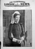 Original Old Antique Print 1891 Portrait Mrs Grimwood Heroine Manipur Victorian