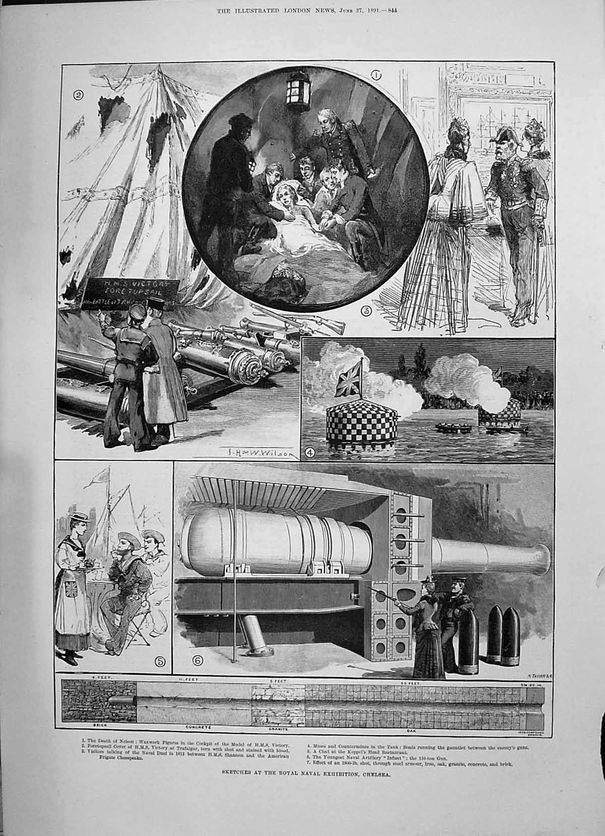 Old 1891 Royal Naval Exhibition Chelsea Death Nelson Waxwork Ship Sha Victorian