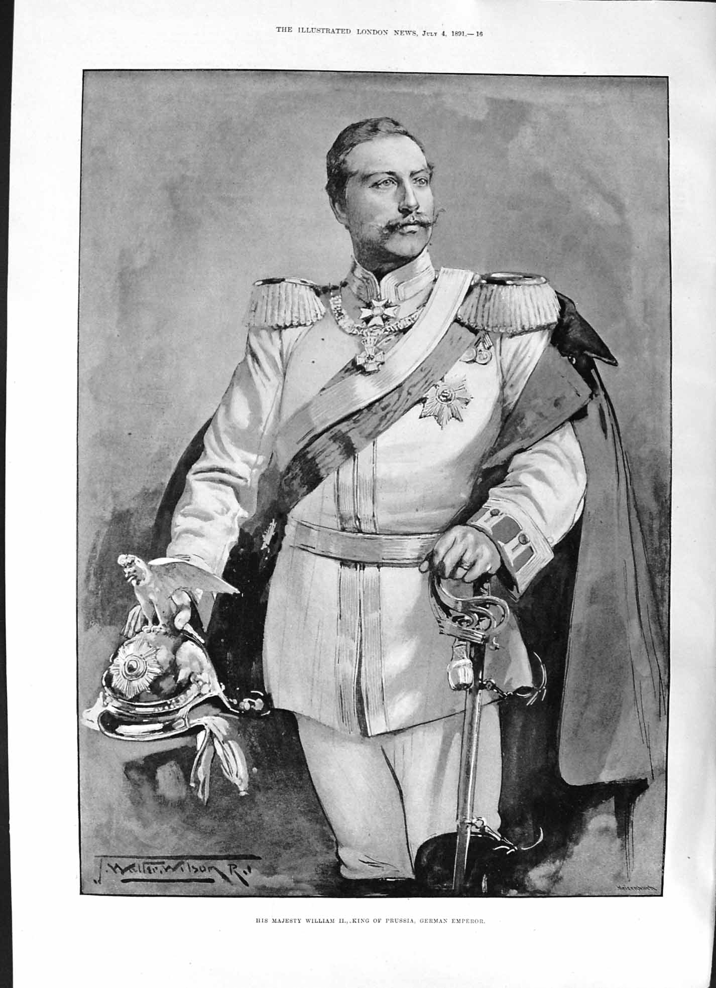 Old 1891 William Prussia King German Emperor Royal Naval Exhibition S Victorian